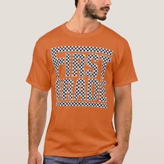 Checkad First Klass Back to school Boys Girls Ki T Shirt