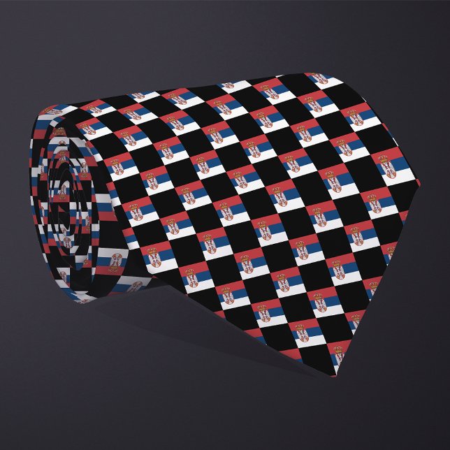 Checkad Serbien Flagga Mönster Slips (Skapare uppladdad)