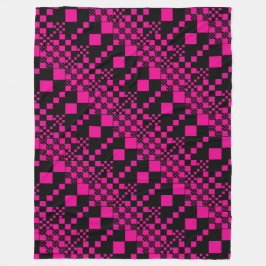 Checkade, Checkar - Magenta och svart Fleecefilt