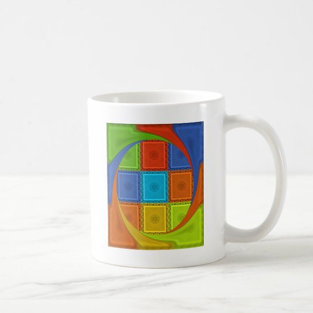 Checkat Whirl Art-utskrift Kaffemugg (Höger)