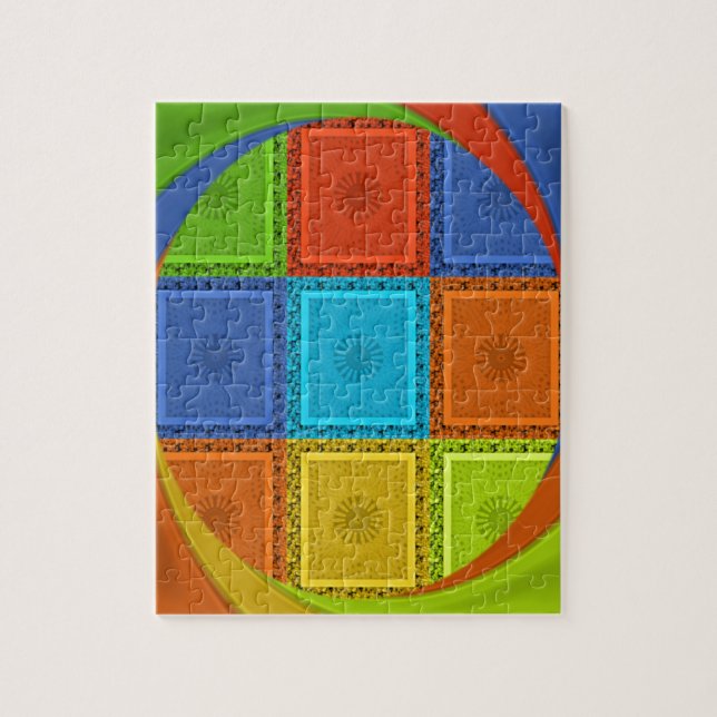 Checkat Whirl Art-utskrift Pussel (Vertikal)