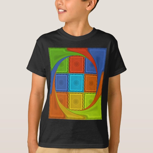 Checkat Whirl Art-utskrift T-shirt (Framsida)
