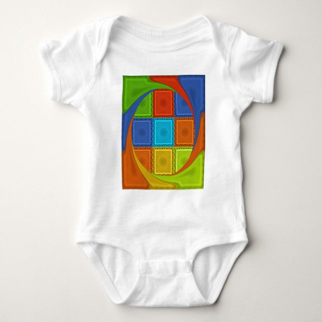 Checkat Whirl Art-utskrift T Shirt (Framsida)