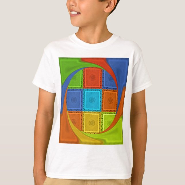 Checkat Whirl Art-utskrift Tee Shirt (Framsida)