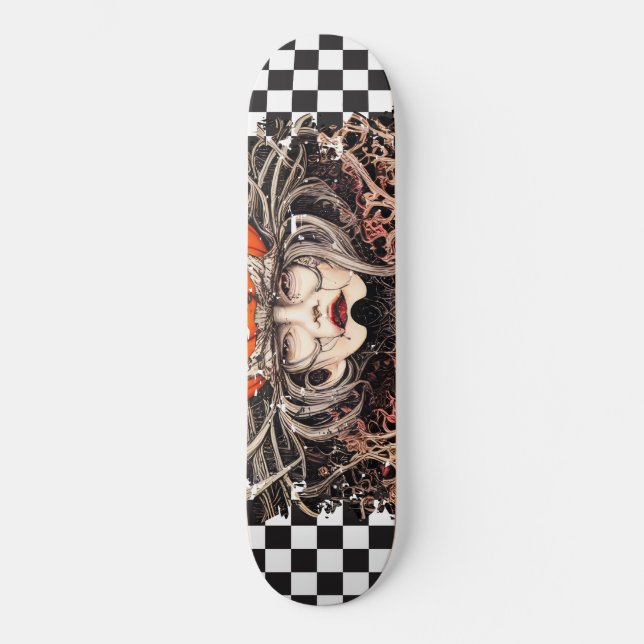 Checkated Retro Coola Girl Mini Skateboard Bräda 18,5 Cm (Framsida)
