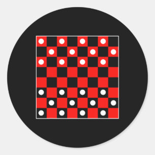 Checkboard Checker Board Games Black and Red Hal Runt Klistermärke