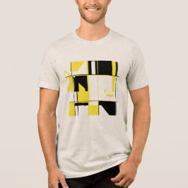 Checkboard för gult Black Contemporary Abstrakt T Shirt