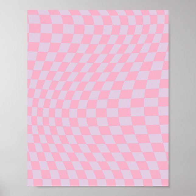 Checkboard för Rosa  Checkerboard för Mönster Lila Poster (Framsidan)