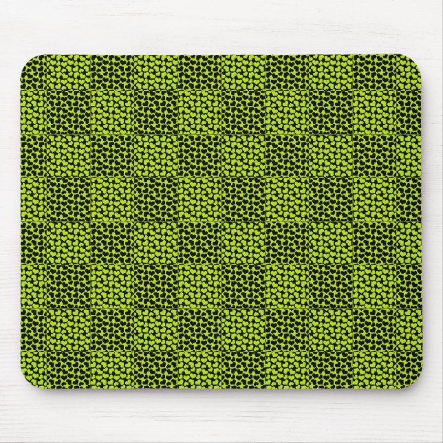 Checkboard-hjärtan mönster i Lime Green Musmatta (Framsidan)