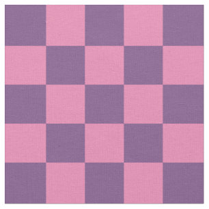 Checkboard Mönster i Rosa och Lila Tyg