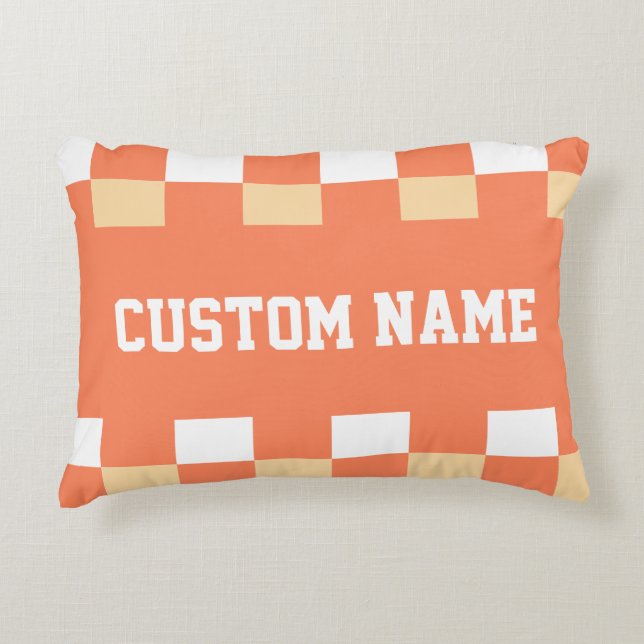 Checkboard Mönster Prydnadskudde (Framsidan)