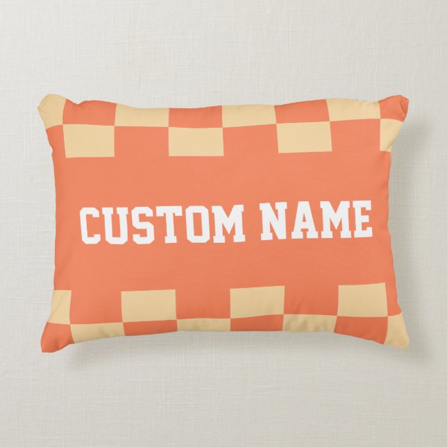 Checkboard Mönster Prydnadskudde (Framsidan)