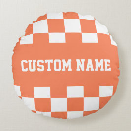 Checkboard Mönster Rund Kudde