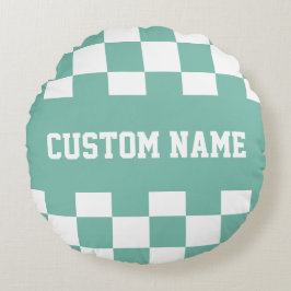 Checkboard Mönster Rund Kudde