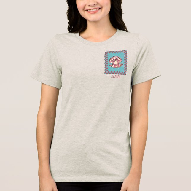 Checkboard Oyster med eget namn T Shirt (Framsida)