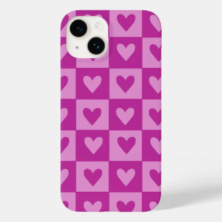 Checkboard Rosa Heart Mönster Phone Case