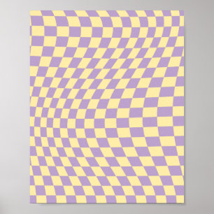 Checkbock för lavender och Gult Mönster Poster