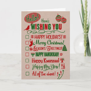 Checkboxen väljer din helgdag helgkort