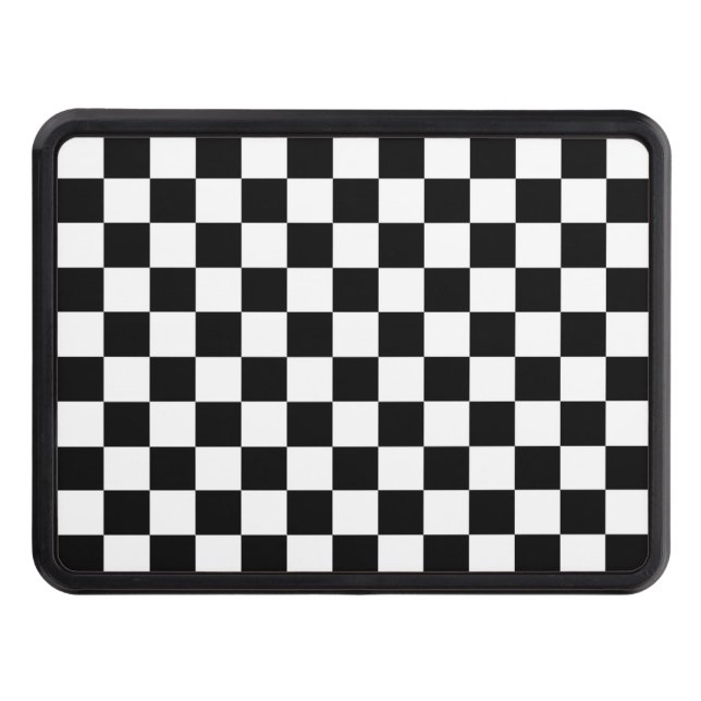 Checker Flagga Black and White Car Tävling Skydd För Dragkrok (Framsidan)