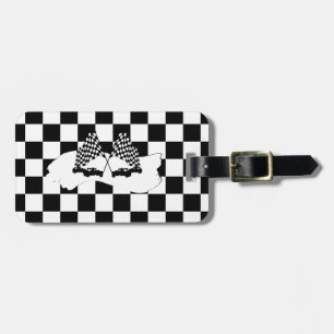 Checker Flagga och Tävling Cars Bagagebricka