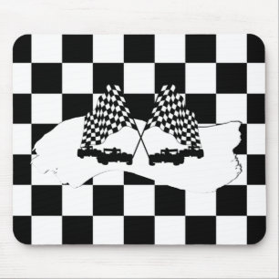 Checker Flagga och Tävling Cars Musmatta