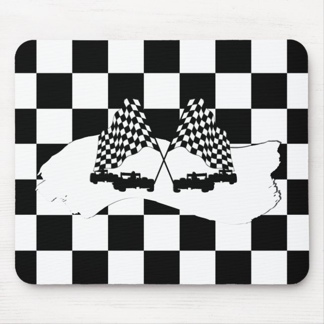 Checker Flagga och Tävling Cars Musmatta (Framsidan)