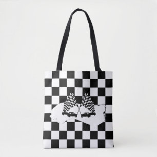 Checker Flagga och Tävling Cars Tygkasse