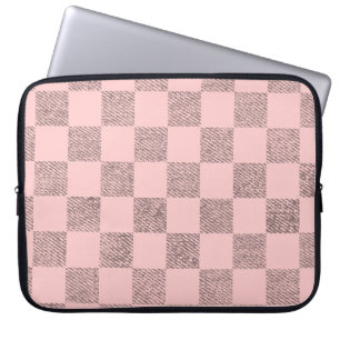 Checker för ljus rosa bärbar dator fodral