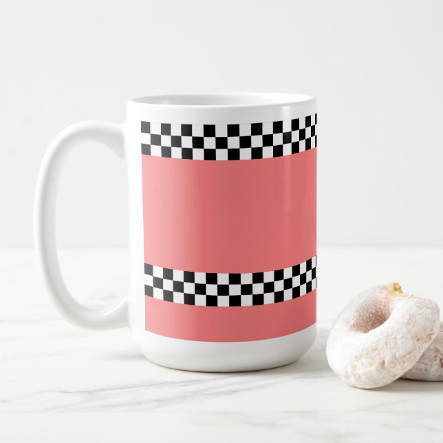 Checker 🌸 kaffe mugg 15oz (Med munk)