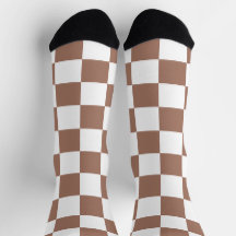 Checker-kvadrater, mocha brun vit geometrisk retro