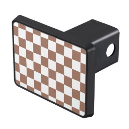 Checker-kvadrater, mocha brun vit geometrisk retro dragkroksskydd