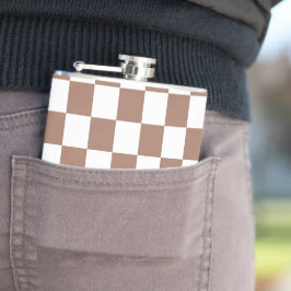 Checker-kvadrater, mocha brun vit geometrisk retro fickplunta