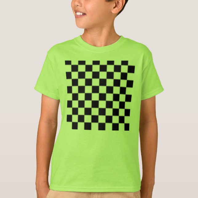 Checker Mönster Barn Shirt Tee Shirt (Framsida)