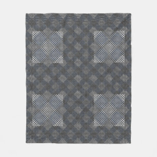 Checker mönster diagonal 2 ton.bx4x4 BLK BG Fleecefilt