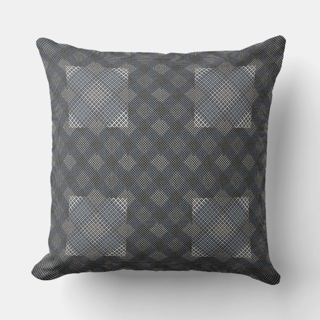 Checker mönster diagonal 2 ton.bx4x4 BLK BG Kudde (Framsida)