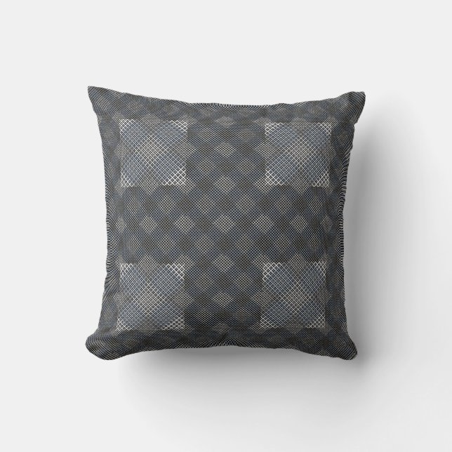 Checker mönster diagonal 2 ton.bx4x4 BLK BG Kudde (Framsida)
