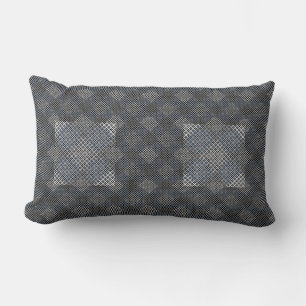 Checker mönster diagonal 2 ton.bx4x4 BLK BG Lumbarkudde