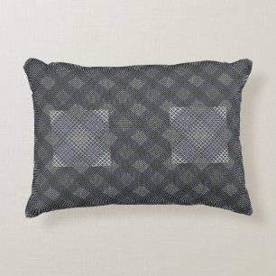 Checker mönster diagonal 2 ton.bx4x4 BLK BG Prydnadskudde