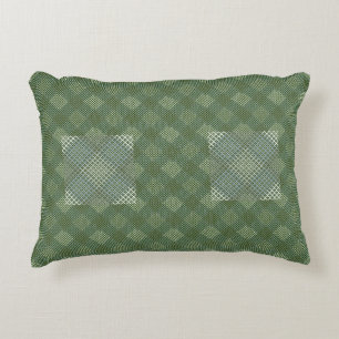 Checker mönster diagonal 2 tones.bx4x4 DGreen BG Prydnadskudde