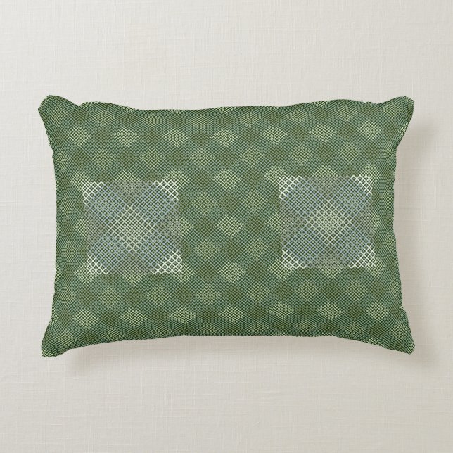 Checker mönster diagonal 2 tones.bx4x4 DGreen BG Prydnadskudde (Framsidan)