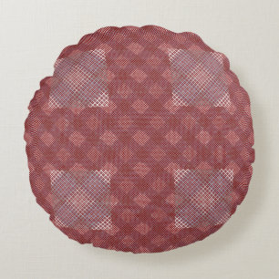 Checker mönster diagonalt 2 ton.bx4x4 DR BG Rund Kudde