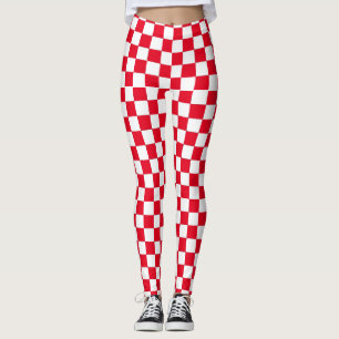 Checker Mönster Leggings-Tävla-Sport-Women Leggings