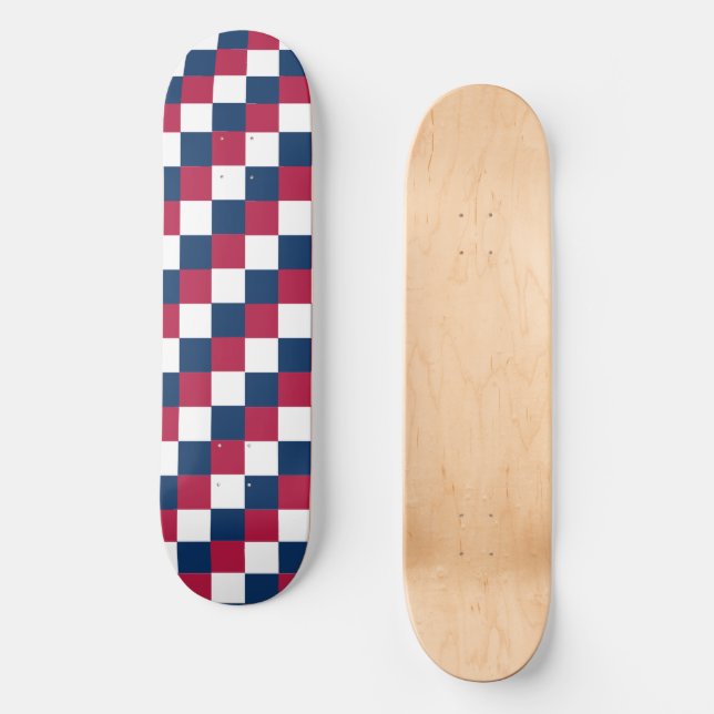 Checker mönster med USA flagga färg Mini Skateboard Bräda 18,5 Cm (Framsida)