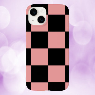 Checker Mönster Rosa och svart fyrkanter