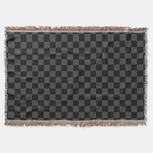Checkerboard Black Grått Checkated Squarered Check Filt