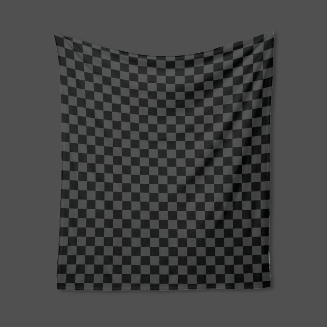 Checkerboard Black Grått Checkated Squarered Check Fleecefilt (Skapare uppladdad)