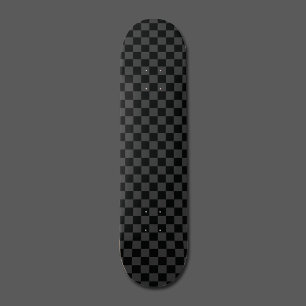 Checkerboard Black Grått Checkated Squarered Check Mini Skateboard Bräda 18,5 Cm