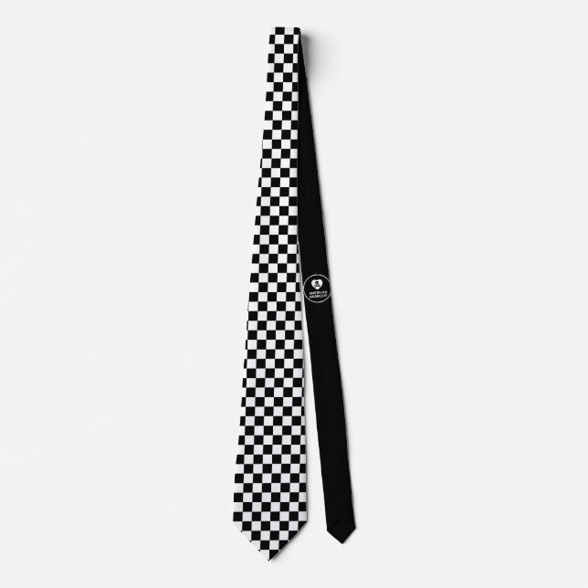Checkerboard - Black White - Emo - Neck Tie Slips (Framsida)