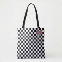 Checkerboard - Black White - Emo - Tote