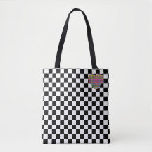 Checkerboard - Black White - Emo - Tote